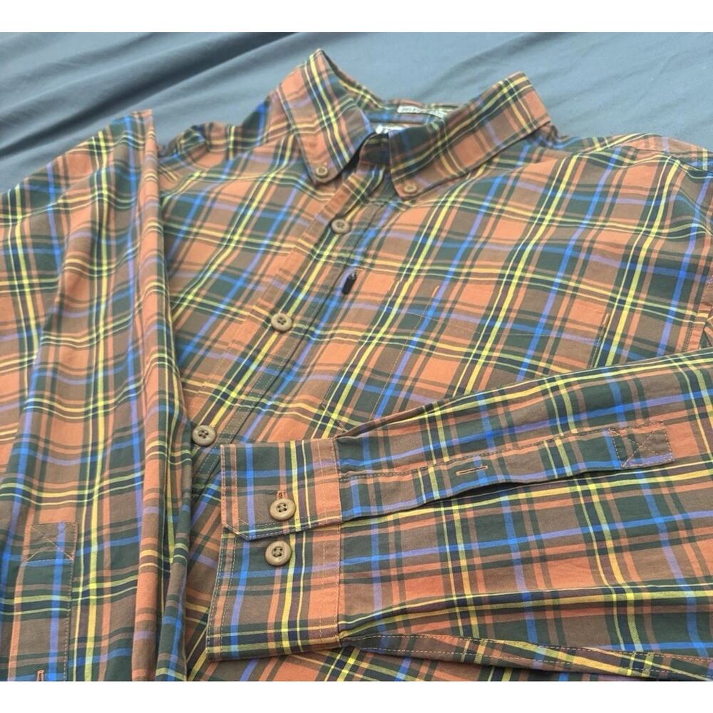 Duluth Trading Untucked Shirt Mens XL Plaid Button Down Cotton Stretch L/S‎